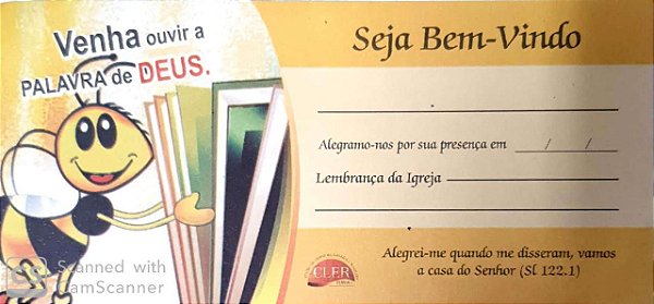 VENHA OUVIR A PALAVRA DE DEUS CARTÃO DE VISITANTE NOVO CÉU