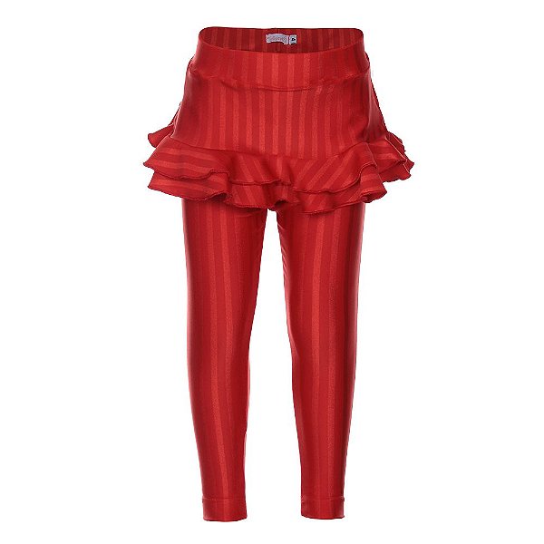Legging babados vermelha