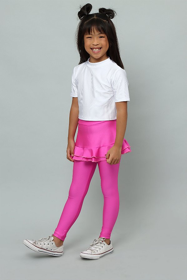 Legging com sainha rosa