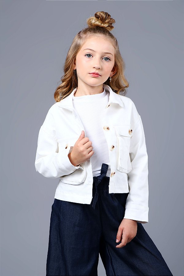 Jaqueta Denim cropped
