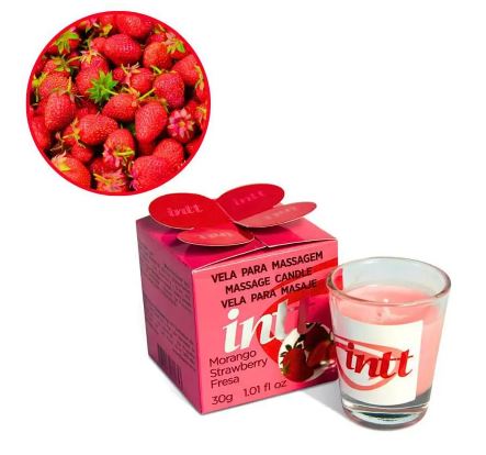 Vela de Massagem Beijável Morango