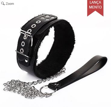 Coleira com Pelúcia e Guia