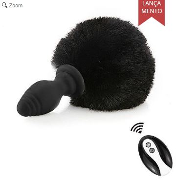 Plug Pompom Vibro e Controle Remoto