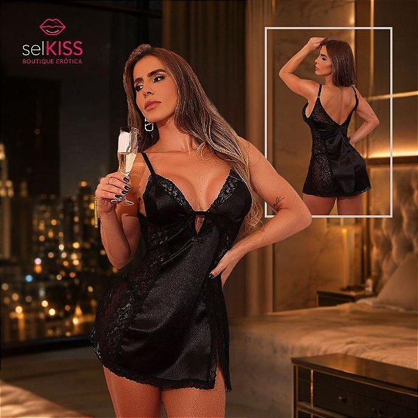 Camisola Renda e Cetim
