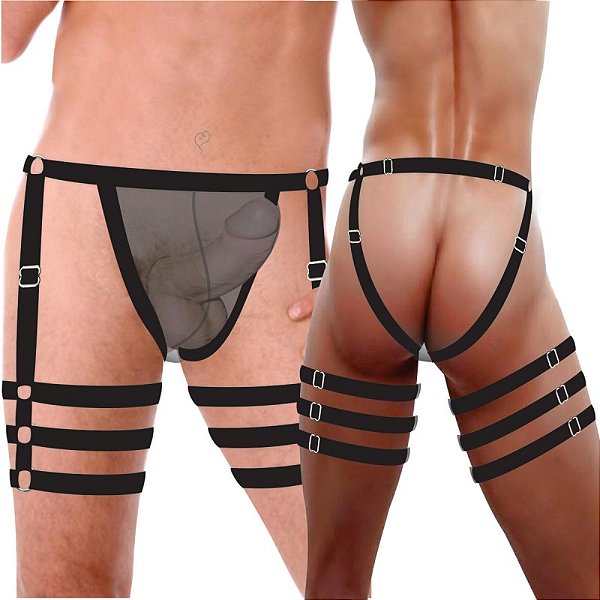 Cueca Jockstrap Cinta Liga Preta