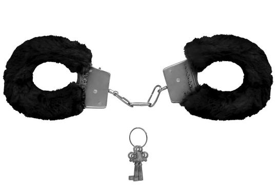 Algema Metal e Pelúcia Preta