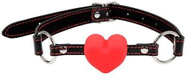 Mordaça de Coração em Couro