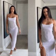 Vestido Sexy Longo Fenda Branco