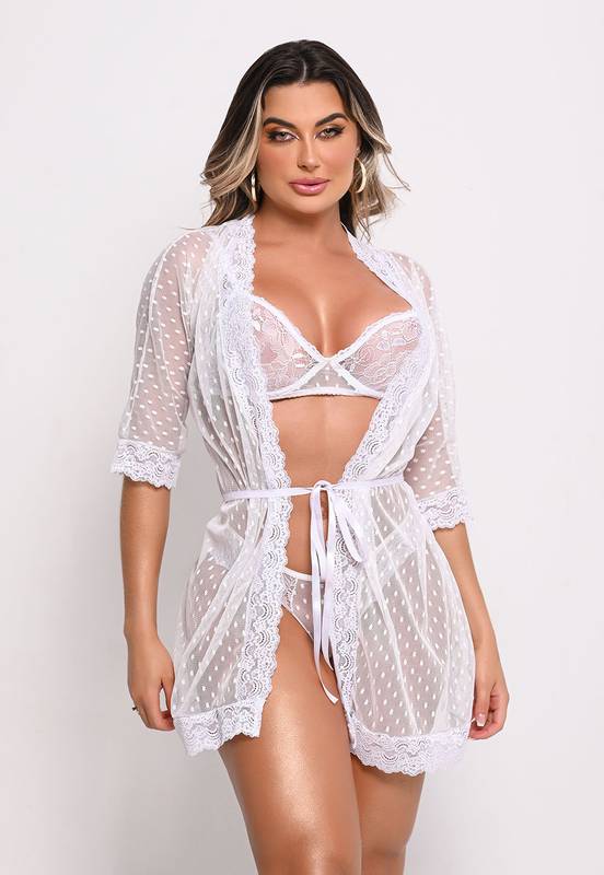 Conjunto Sutiã, Calcinha e Robe