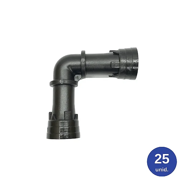 Joelho 16mm com anel trava 6 pontas - 25 Unid.