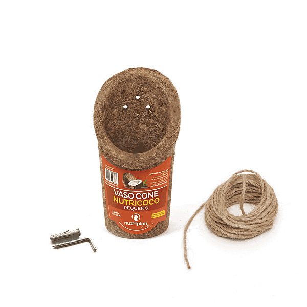 Vaso de Fibra de Coco Nutricoco Cone Pequeno Suspenso