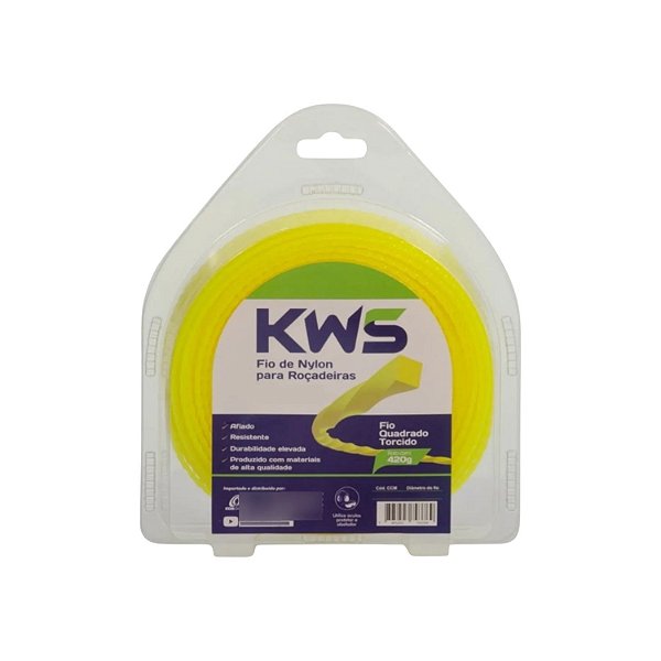 Fio de Nylon Quadrado 2,5mm Amarelo 420g