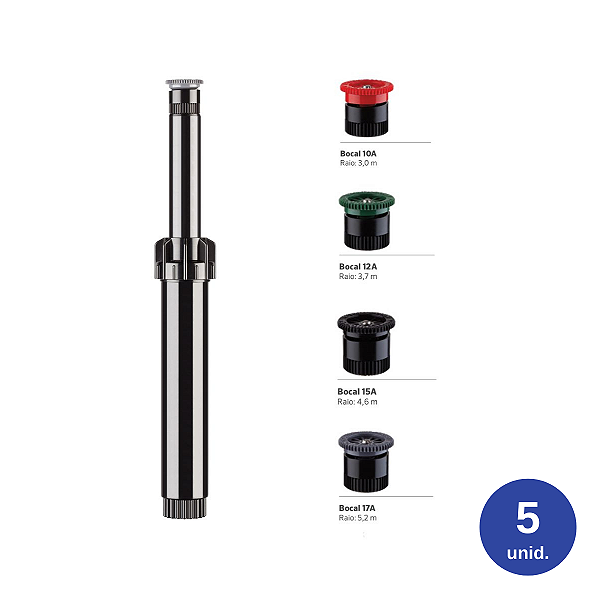 Aspersor Pop-Up Estático Hunter PS Ultra-04 Ajustável 0° a 360° - 05 unid.