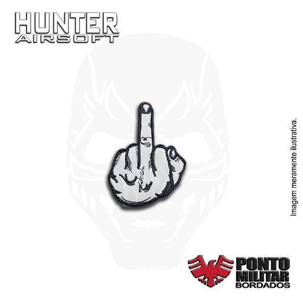 Patch dedo zoeira Airsoft bordado - Ponto Militar