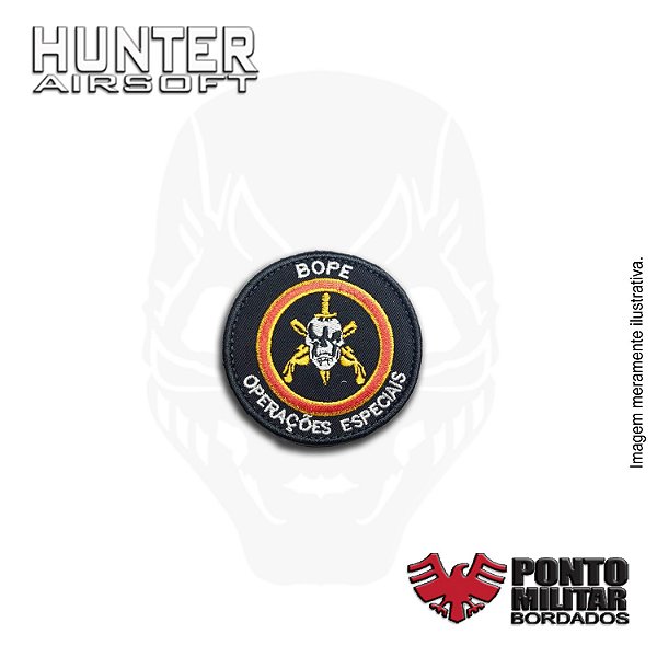 Patch Airsoft BOPE bordado - Ponto Militar