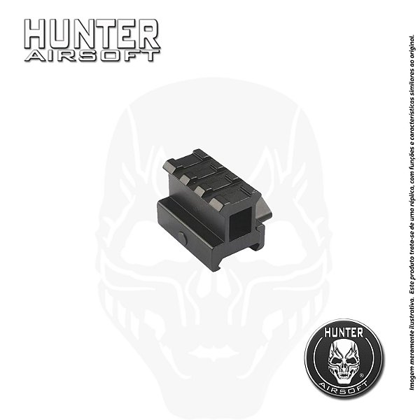 Elevador de trilho 20/22mm Preto 4 Slots (5 cm) - Hunter Airsoft