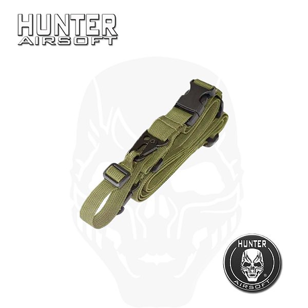 Bandoleira simples sling 3 Pontas Verde - Hunter Airsoft
