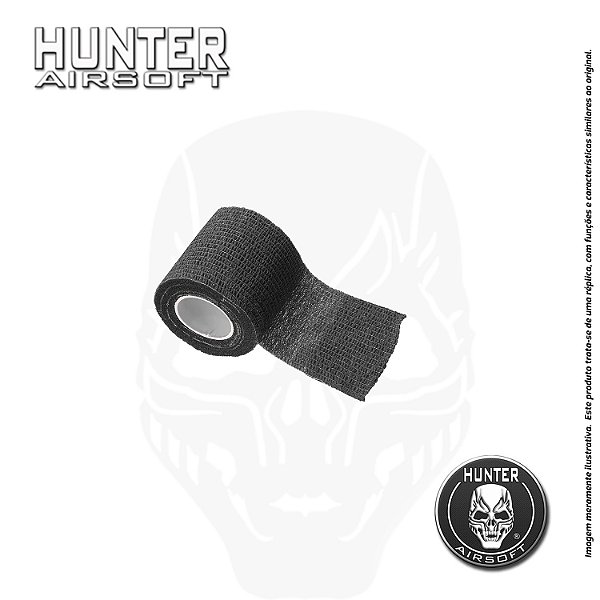 Camotape adesivo elástico 4,5m Preta - Hunter Airsoft