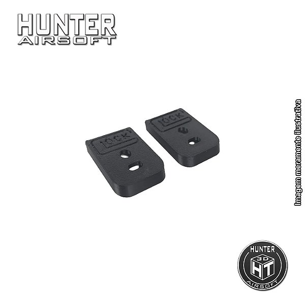 Base magazine curta logo Glock G17 / G18 GBB 3D (2 peças) - Hunter Airsoft