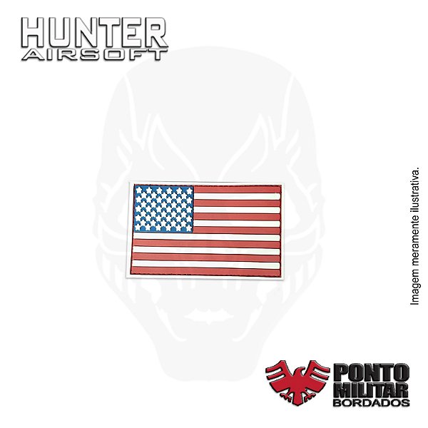 Patch bandeira EUA USA colorida emborrachado - Ponto Militar