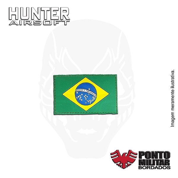Patch bandeira Brasil colorida emborrachado - Ponto Militar - Hunter Airsoft