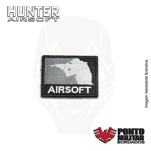 Patch Airsoft League negativo bordado - Ponto Militar
