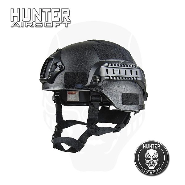 Capacete Tático Militar Airsoft preto - MICH 2000