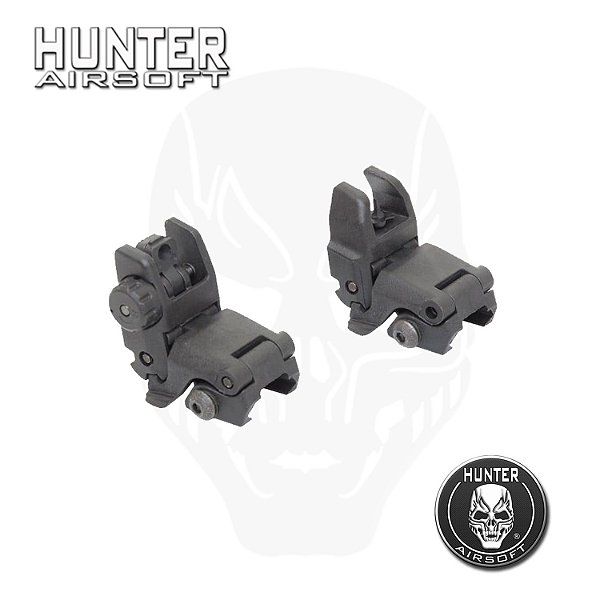 Conjunto alça e massa de mira rebatível 22mm preto - Hunter Airsoft