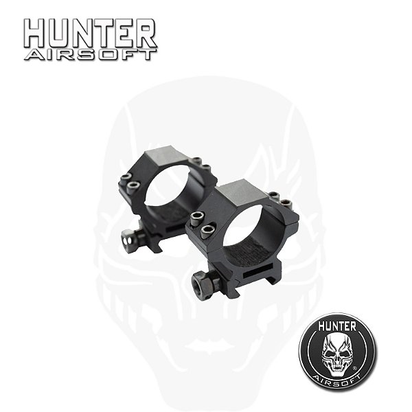 Mount luneta 30 mm trilho 22 mm baixo (par) - Hunter Airsoft