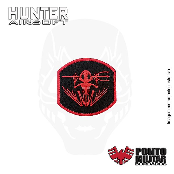 Patch Navy Seal DEVGRU Frogman Vermelho bordado - Ponto Militar