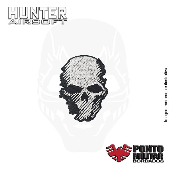 Patch Caveira Glit bordado - Ponto Militar