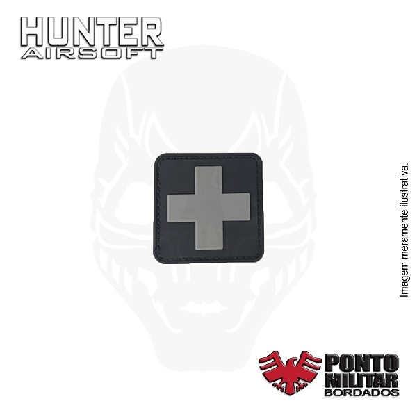 Patch Médico de Combate emborrachado negativo - Ponto Militar