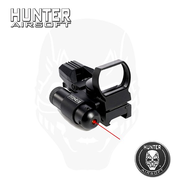 Red Dot 1x32 mod Tasco c/ laser trilho 22mm Preto - Hunter Airsoft