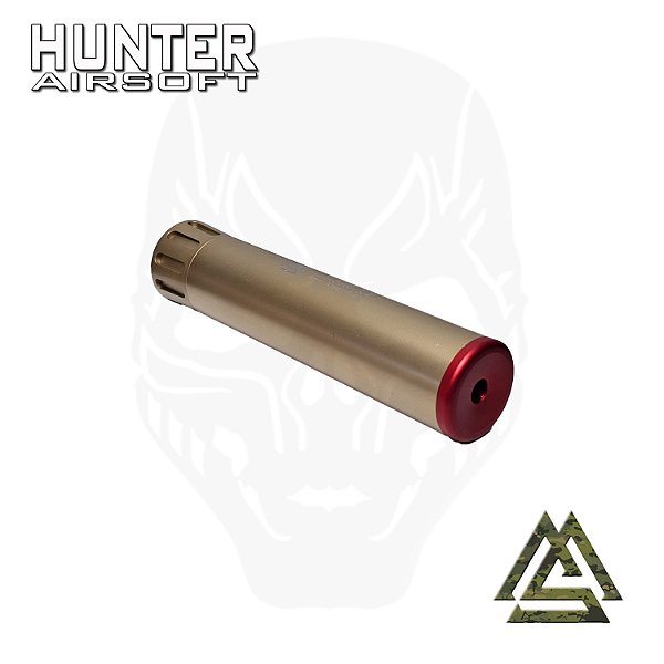 Supressor Airsoft aluminio M4/M16 CCW 14mm Tan 43x200mm – MS Parts
