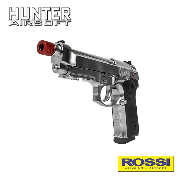 Pistola Airsoft Beretta M92 Silver Blowback GBB - Rossi