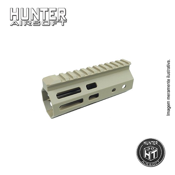 Handguard 5" Picatinny M-lok Tan Airsoft + Barrel Nut - Hunter Airsoft