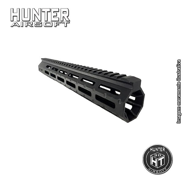 Handguard 12" Picatinny M-lok Airsoft + Barrel Nut - Hunter Airsoft