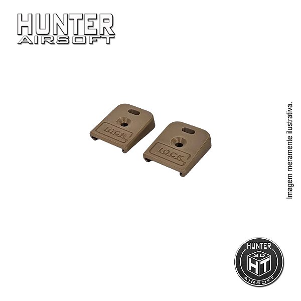 Base magazine média logo V17/V18 Tan GBB 3D (par) - Hunter Airsoft