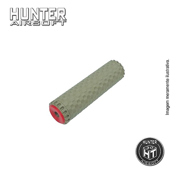 Supressor Colméia 35 x 100mm M4/M16 CCW 14mm 3D Tan - Hunter Airsoft