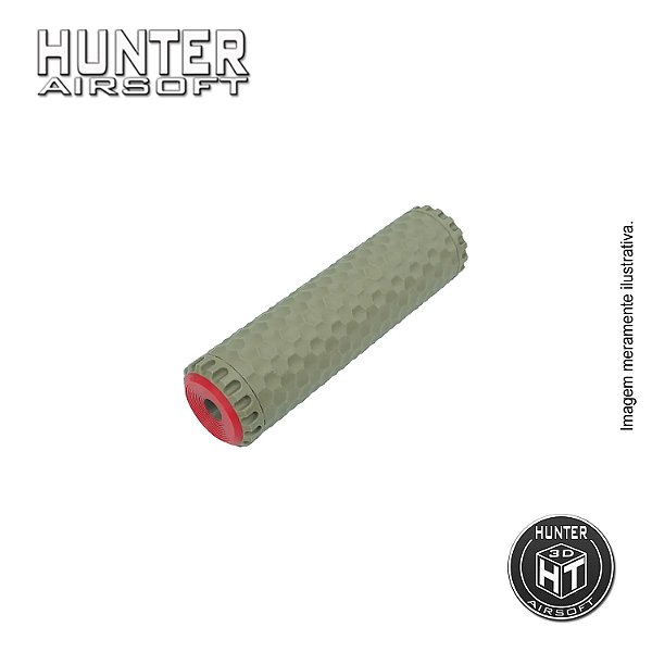 Supressor Colméia 35 x 130mm M4/M16 CCW 14mm 3D Tan - Hunter Airsoft