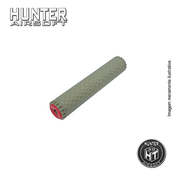 Supressor Colméia 35 x 175mm M4/M16 CCW 14mm 3D Tan - Hunter Airsoft