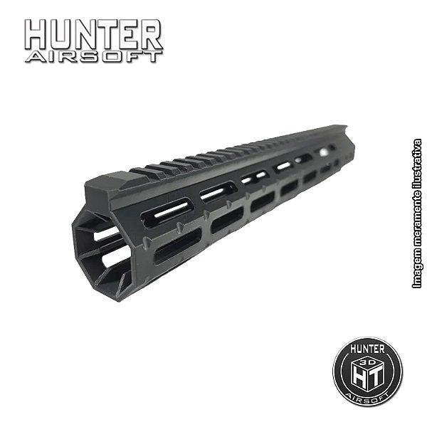 Handguard 13" Picatinny M-lok Airsoft + Barrel Nut - Hunter Airsoft