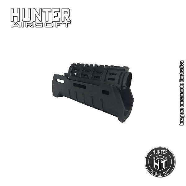Handguard Zhukov curto AK74 / AK105 Neptune Rossi Airsoft Preto - Hunter 3D