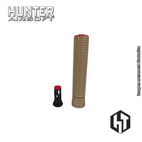 Supressor KAC 42x200 Tan + Flash Hider M4 CCW 14mm - Hunter 3D