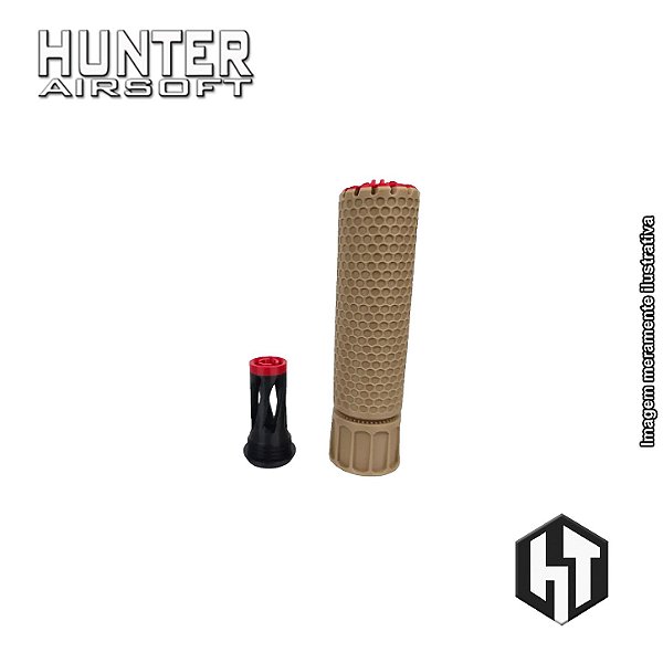 Supressor KAC 42x150 Tan + Flash Hider M4 CCW 14mm - Hunter 3D