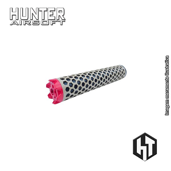 Supressor Hexa 40x200 Tan + Flash Hider M4 CCW 14mm - Hunter 3D