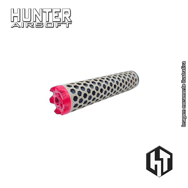 Supressor Hexa 40x125 Tan + Flash Hider M4 CCW 14mm - Hunter 3D