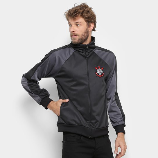 JAQUETA CORINTHIANS TRILOBAL OFICIAL (PRETO)
