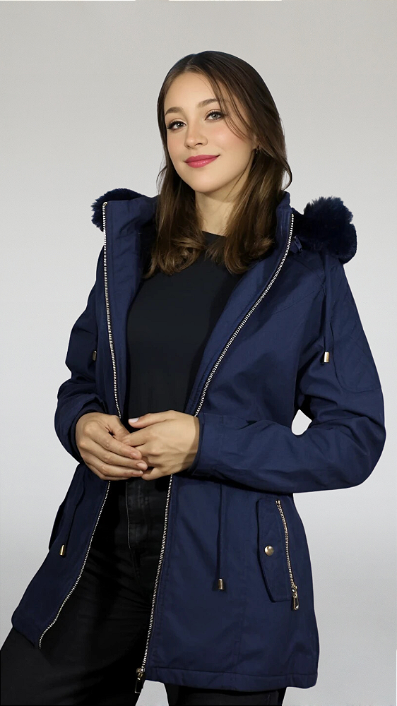 Parka Sarja Peluciada- Azul Mainho