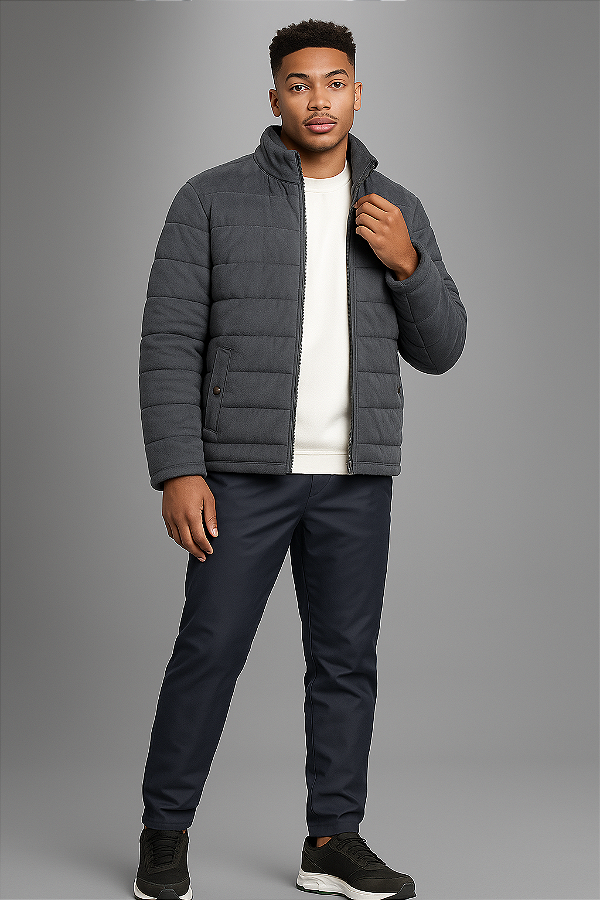 Jaqueta  Suede - Cinza